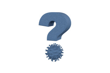 Question mark symbol coronavirus medical on isolated background.