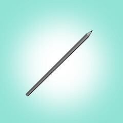 3d illustration gray pencil on a blue background
