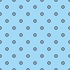 Seamless vector pattern with cute tile black polka dots on pastel blue background