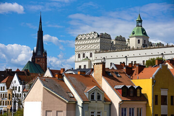 Szczecin, panorama of the city with a view of the castle
