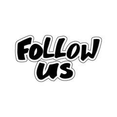 Vector handwriting phrase follow us. Hand drawn ink brush lettering inscription. Modern calligraphy.