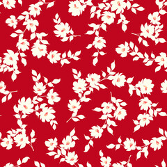 Seamless and beautiful flower illustration pattern,
