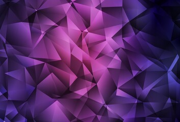 Obraz premium Dark Purple, Pink vector gradient triangles texture.