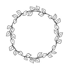 ack laurel wreath. Vector monogram frame. Vine leaf floral ornament for cards and invitations. Vector illustration