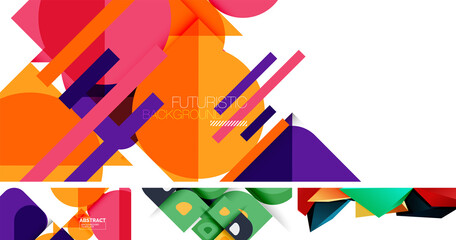 Set of beautiful minimal design geometric abstract backgrounds. Vector illustration for covers, banners, flyers and posters and other designs