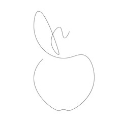 Apple fruit on white background, vector illustration