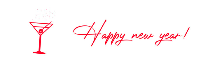 Happy new year on a white background