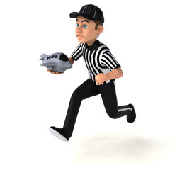 Fun 3D Illustration of an american Referee