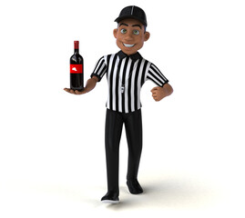 Fun 3D Illustration of an american Referee