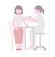 筋肉注射を受ける女性