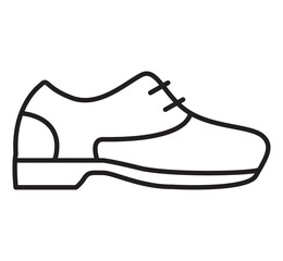 Casual shoe icon. Autumn street shoes.Outline shoes sign.Vector isolated on white background.Illustration linear boot.