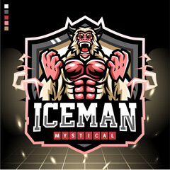 Yeti head mascot. esport logo design