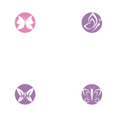 Set Beauty Butterfly Vector icon design