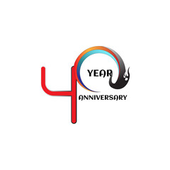 40 Year Anniversary celebration Vector Template Design Illustration