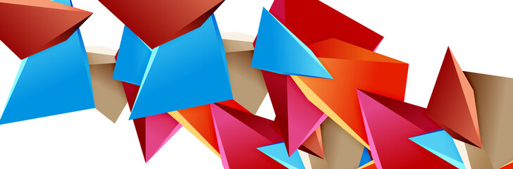 Triangle mosaic abstract background, 3d triangular low poly shapes. Geometric vector illustration for covers, banners, flyers and posters and other