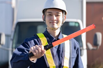 警備員　ガードマン　アジア人男性