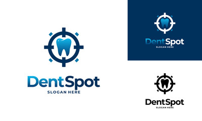 Fototapeta na wymiar Dental Spot logo designs concept vector, Dental Hunt symbol vector
