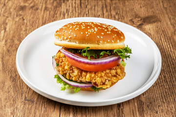 チキンバーガー　Fried chicken burger