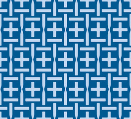 Japanese Grid Cross Vector Seamless Pattern