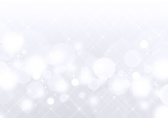 クロスフィルター風の輝き　白い玉ボケ　背景素材（白）