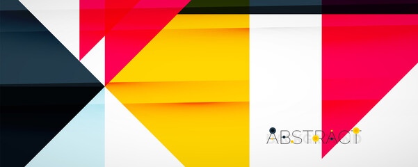 Geometric abstract background. Techno color triangle shapes. Vector illustration for covers, banners, flyers and posters and other designs