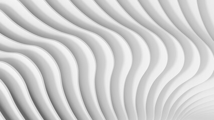 Abstract three-dimensional light white texture of a set of rounded steps spiraling. 3D illustration.