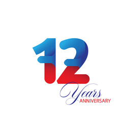 12 Year Anniversary celebration Vector Template Design Illustration