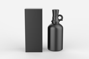 Matte Bottle With Handle and Wax Top Mockup. 3d illustration