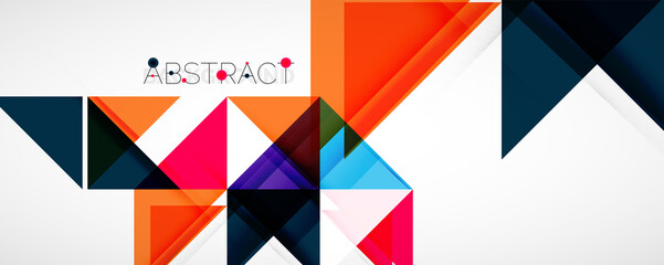 Fototapeta premium Set of vector triangle geometric backgrounds. Vector illustration for covers, banners, flyers and posters and other designs