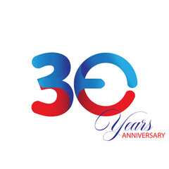 30 Year Anniversary celebration Vector Template Design Illustration