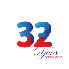 32 Year Anniversary celebration Vector Template Design Illustration