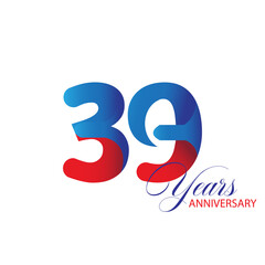 39 Year Anniversary celebration Vector Template Design Illustration