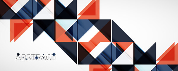 Obraz premium Set of vector triangle geometric backgrounds. Vector illustration for covers, banners, flyers and posters and other designs
