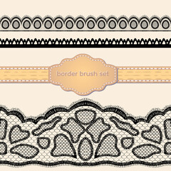 Obraz premium Scrapbooking elements. Set of lace ribbons, tags with place for text.Antique vintage design pattern for setting table,holidays,crafts,scrapbooks,albums.