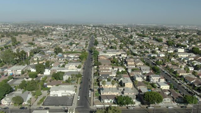 Los Angeles Boyle Heights Residential Aerial Shot R