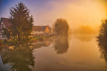 Fototapeta premium An der Ill in Huttenheim im Elsass