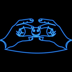 Continuous line mood feedback smile neon concept