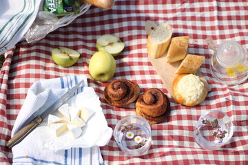 still life with bread and fruits