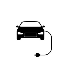 Eco electro car icon isolated on white background