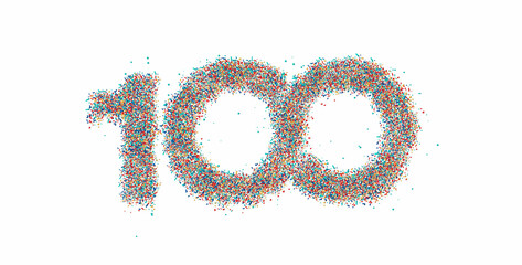 Particle 100 hundred point text vector Vector Design.