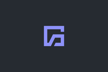 Minimal Modern Abstract Letter G Dark Background Logo Template
