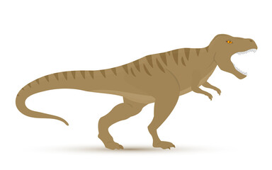 Tyrannosaurus Rex. Vector illustration isolated on a white background. The most famous prehistoric predatory dinosaur.