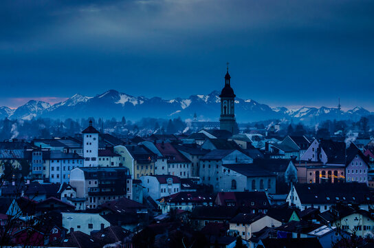Blaue Stunde &uuml;ber Traunstein