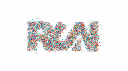 Run Particle calligraphic text vector illustration design.
