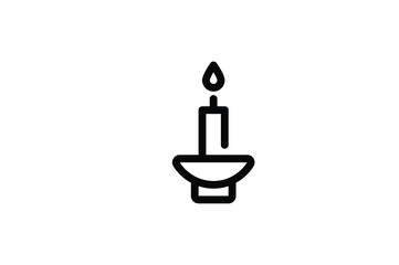 Ramadan Outline Icon - Candle