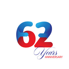 62 Year Anniversary celebration Vector Template Design Illustration