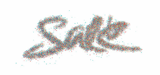 Sale Text Particle Modern Trendy Design Template . Vector design