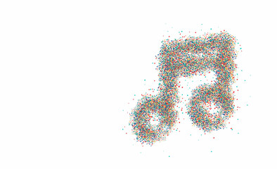 Music notes Particle Design Icon, vector illustration