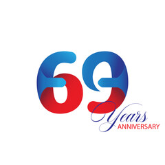 69 Year Anniversary celebration Vector Template Design Illustration