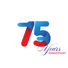 Obraz premium 75 Year Anniversary celebration Vector Template Design Illustration